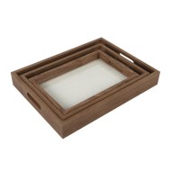 ΣΕΤ 3τεμ. ΔΙΣΚΟΙ ΜΕ ΓΥΑΛΙ MDF 5053-WALNUT - Oriana Ferelli® ΣΕΤ 3τεμ. ΔΙΣΚΟΙ ΜΕ ΓΥΑΛΙ MDF 5053-WALNUT - Oriana Ferelli®