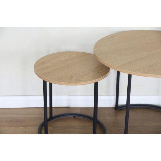 ΣΕΤ 2τεμ. ΤΡΑΠΕΖΑΚΙΑ ΣΑΛΟΝΙΟΥ MDF Φ60x49.7cm & Φ39.7x41.2cm ALL-U-NEED YCJ6050TB - Oriana Ferelli®