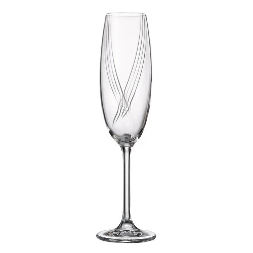 ΣΕΤ 6τεμ ΠΟΤΗΡΙΑ ΚΟΛ. FLUTE COLIBRI OPTIC 220ml  - CRYSTAL BOHEMIA
