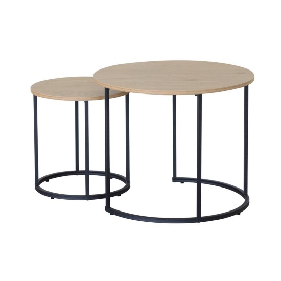 ΣΕΤ 2τεμ. ΤΡΑΠΕΖΑΚΙΑ ΣΑΛΟΝΙΟΥ MDF Φ60x49.7cm & Φ39.7x41.2cm ALL-U-NEED YCJ6050TB - Oriana Ferelli®