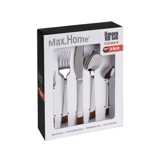 ΣΕΤ 30τεμ. ΚΟΥΤ/ΝΑ 18/0 VARESE 3001 - Max.Home® ΣΕΤ 30τεμ. ΚΟΥΤ/ΝΑ 18/0 VARESE 3001 - Max.Home®